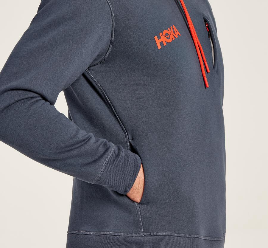 Hoka Australia One One Performance - Mens Hoodie Blue - XUQRA-1964